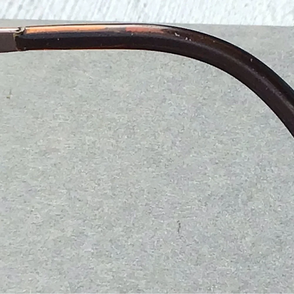 Vintage Versace Rectangular Metal Frame Eyeglasses in Bronze and Tortoise